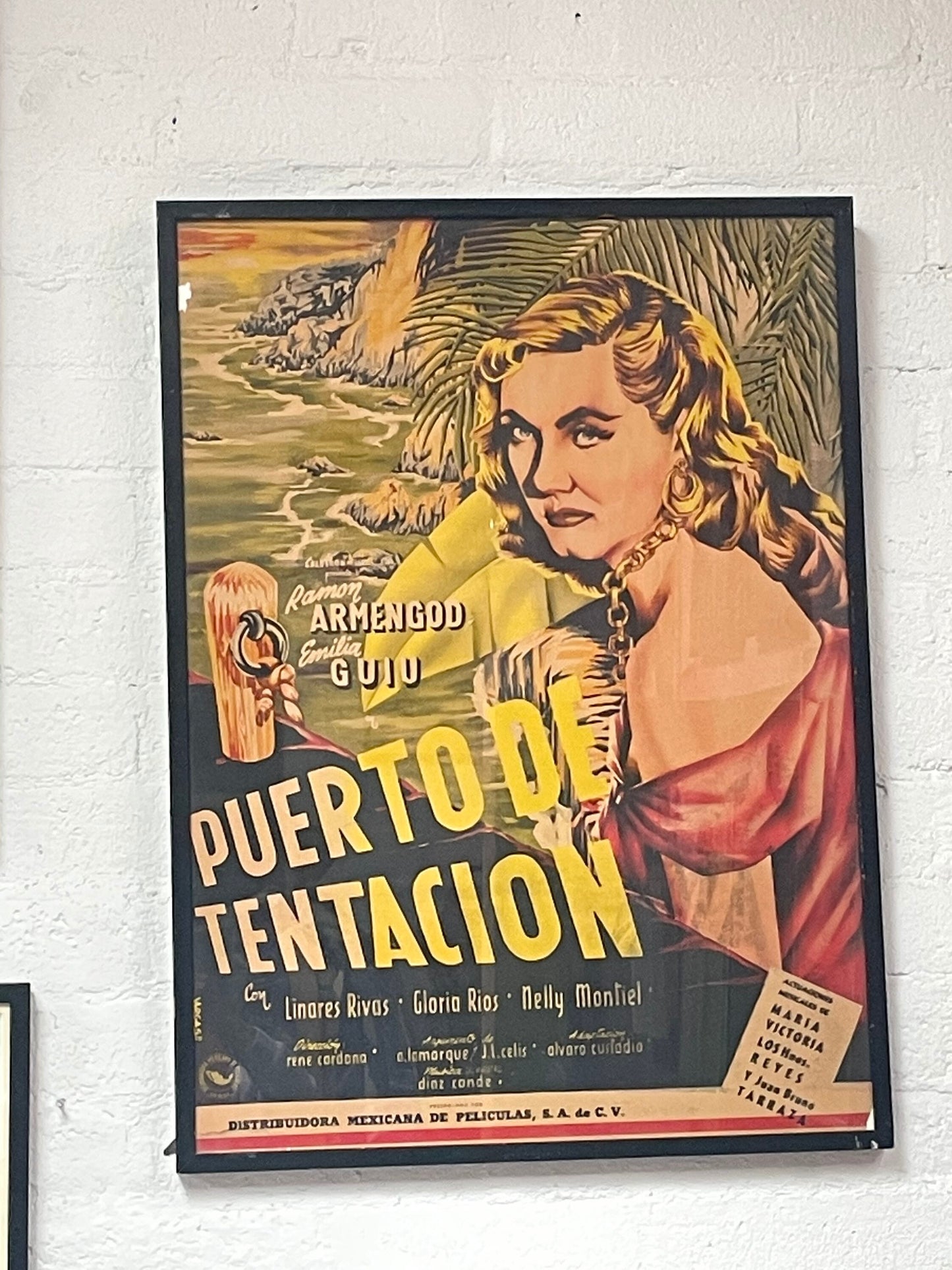 Vintage Mexican Movie Poster, Puerto de Tentación 1951