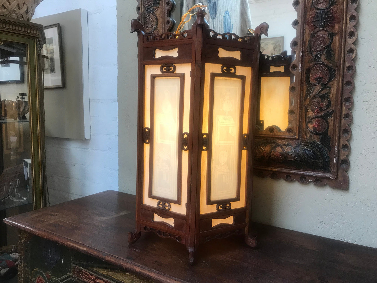 Vintage Korean Traditional Lantern Style Lamp