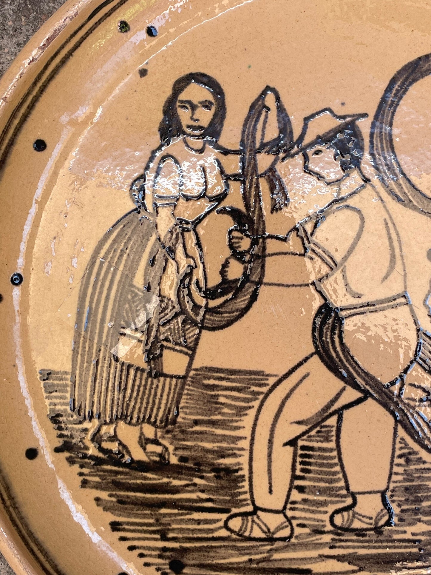 Vintage Mexican Handpainted Cermanic Plate by L. Moreales