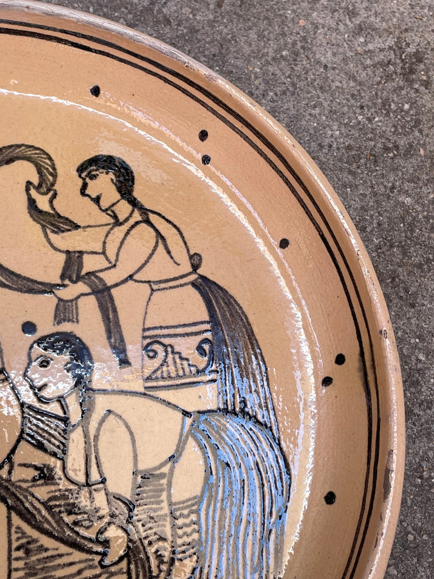 Vintage Mexican Handpainted Cermanic Plate by L. Moreales
