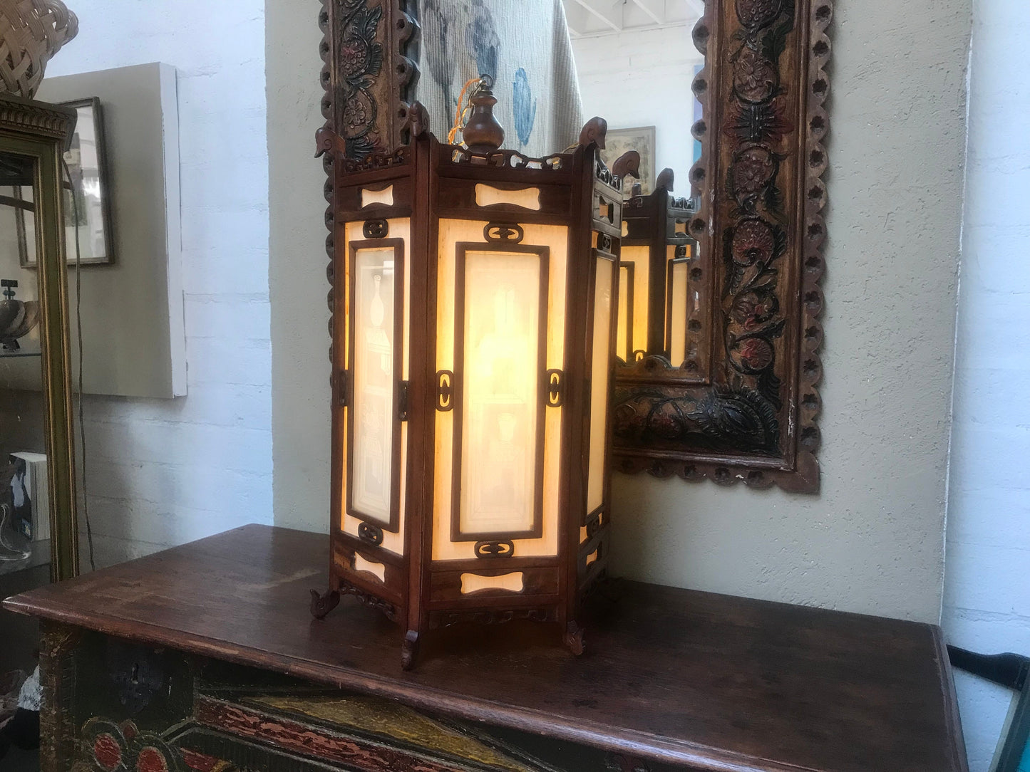 Vintage Korean Traditional Lantern Style Lamp