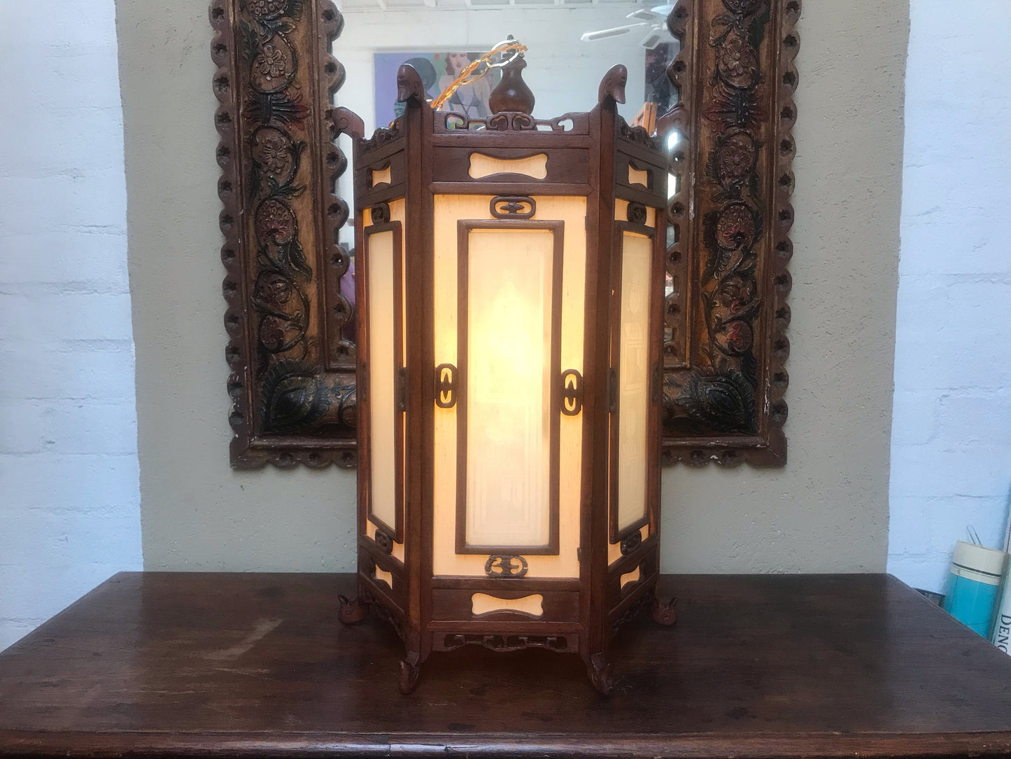 Vintage Korean Traditional Lantern Style Lamp