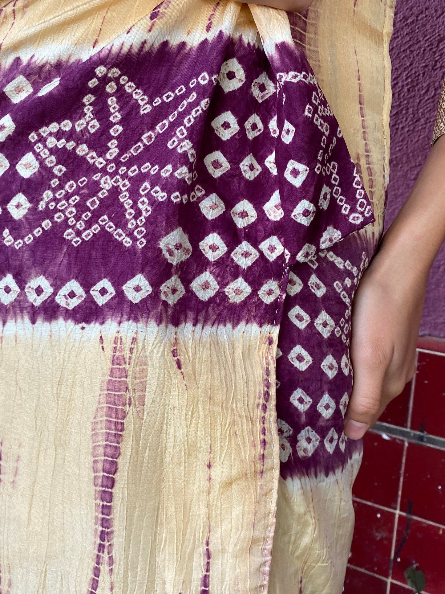 Vintage Silk Purple and Butter Yellow Kimono Jacket