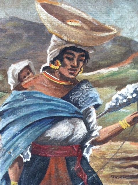 Vintage Latin American Painting by Marco Antonio Gomez