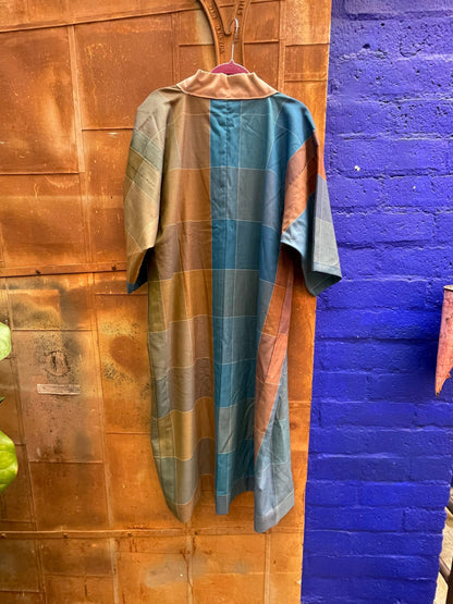 Earthy Handmade Unisex Kimono in Blue, Green and Brown