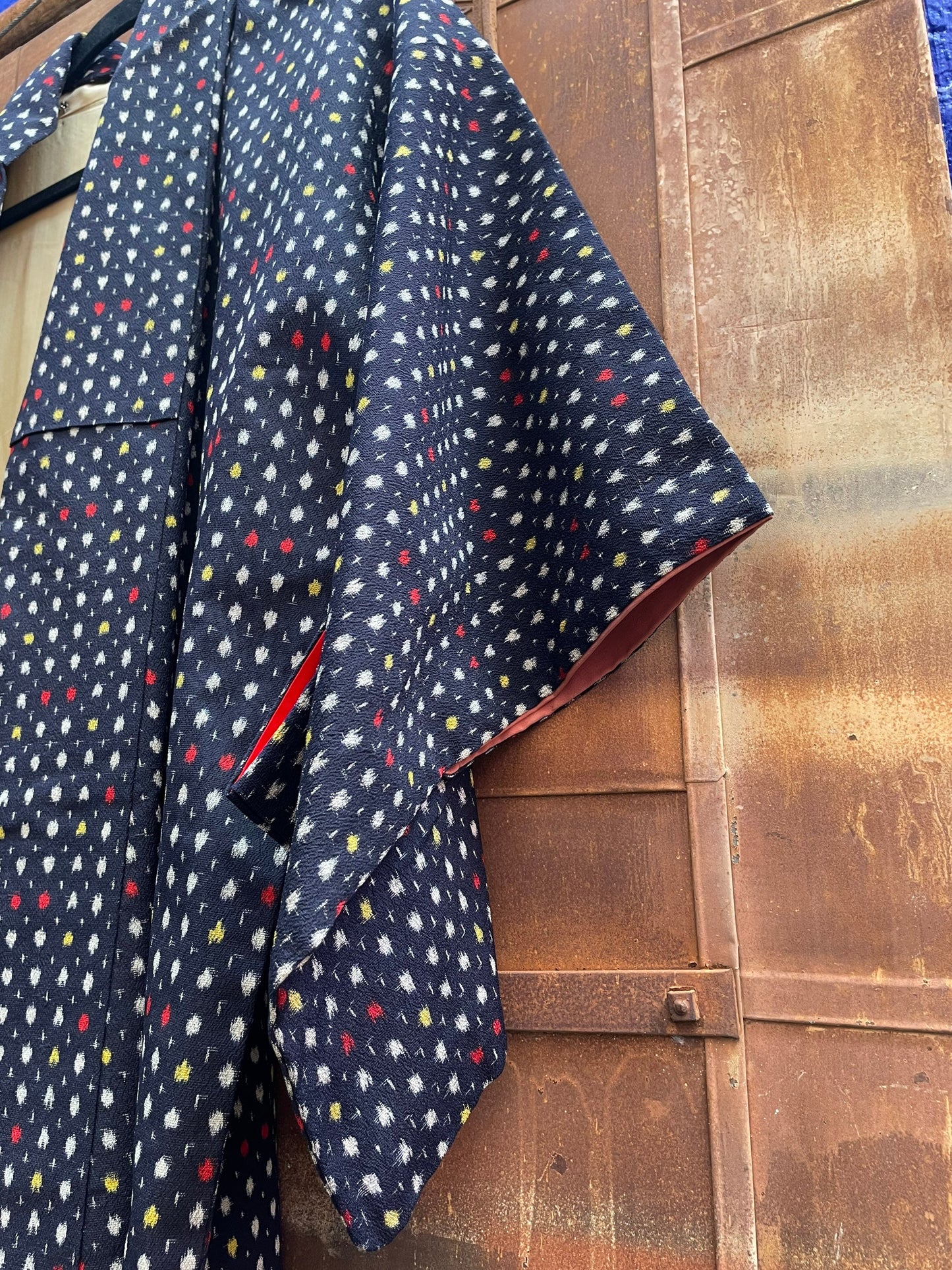 Elegant Black with White Dotted Handmade Kimono