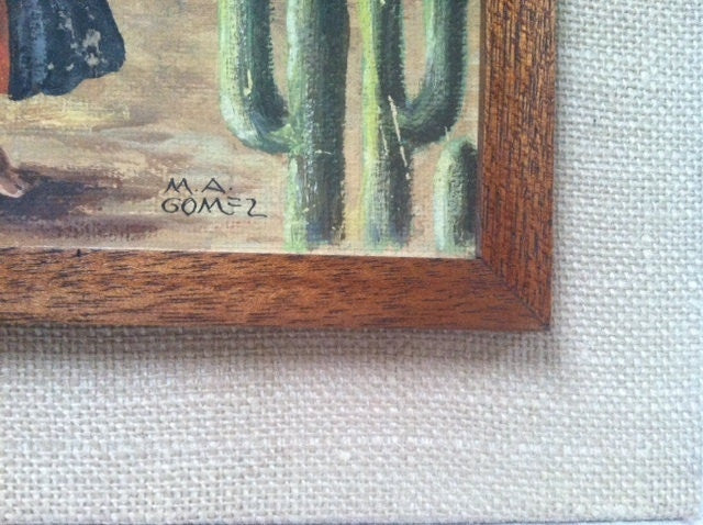 Vintage Latin American Painting by Marco Antonio Gomez
