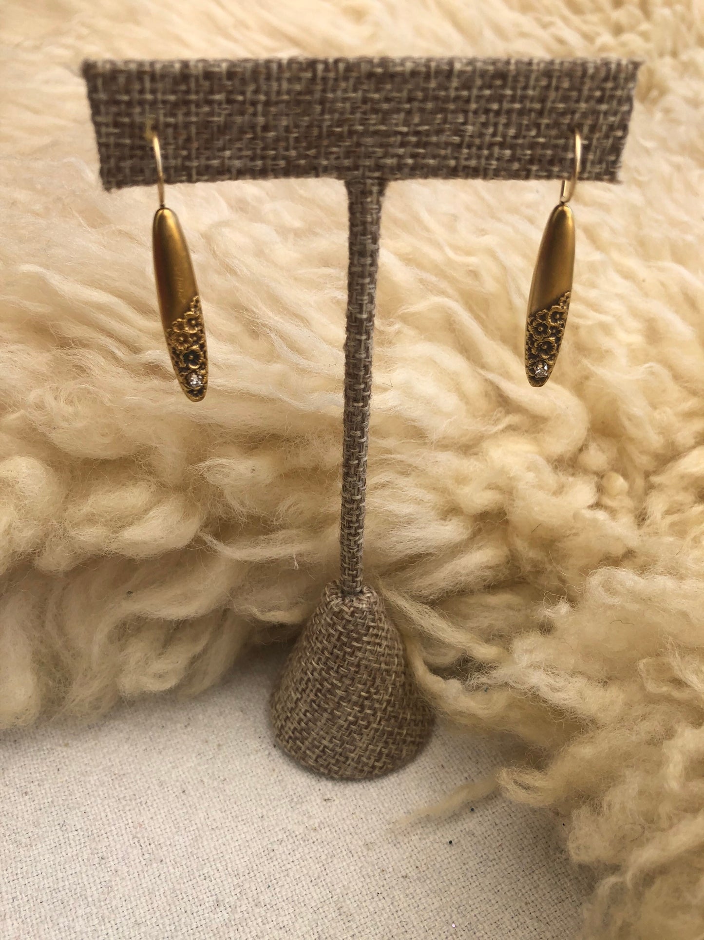 Antique Victorian Diamond Dangle 14k Gold Earrings