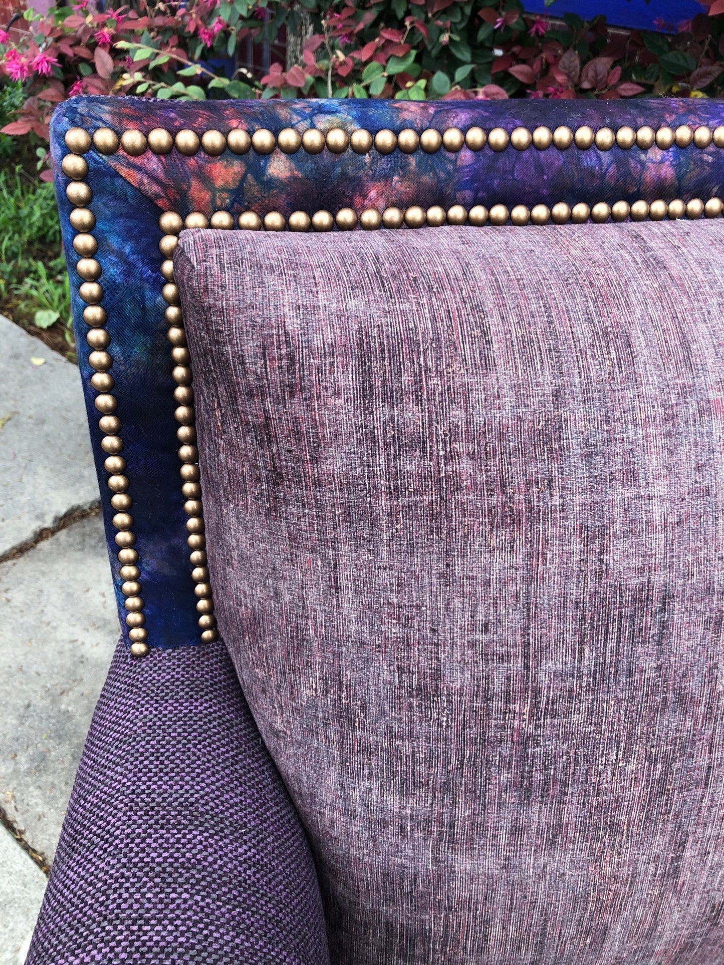 Recycled Reupholstered 1980s Sofa in Shades of Plum