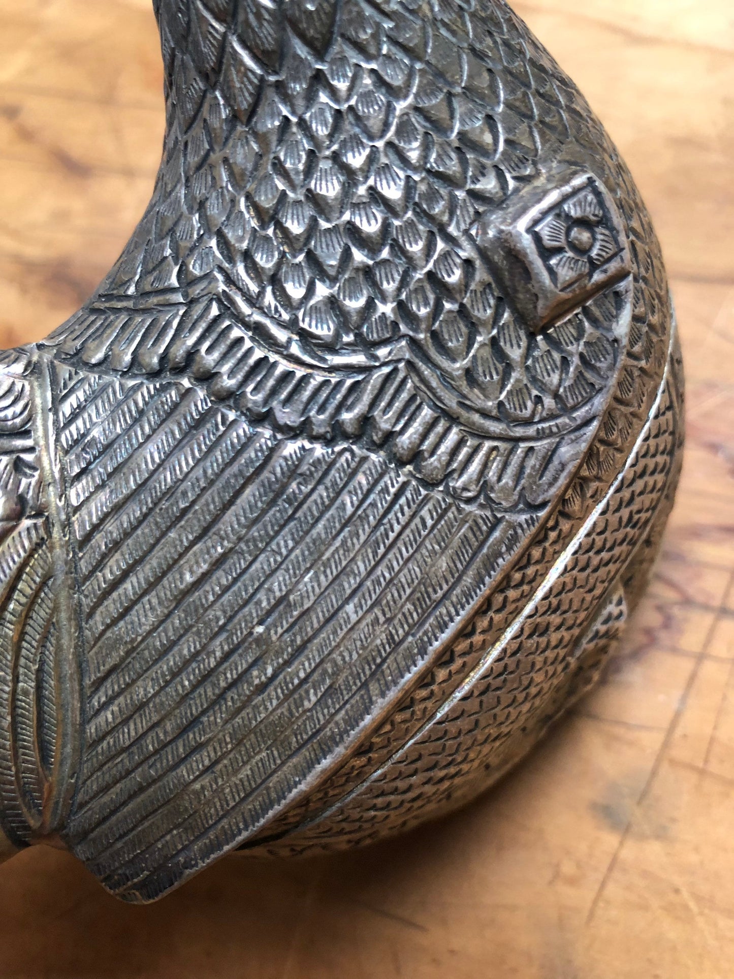 Vintage Handmade Silver Hen Box