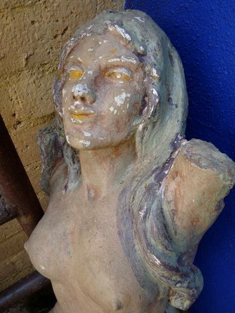Vintage Female Nude Cement Garden Art