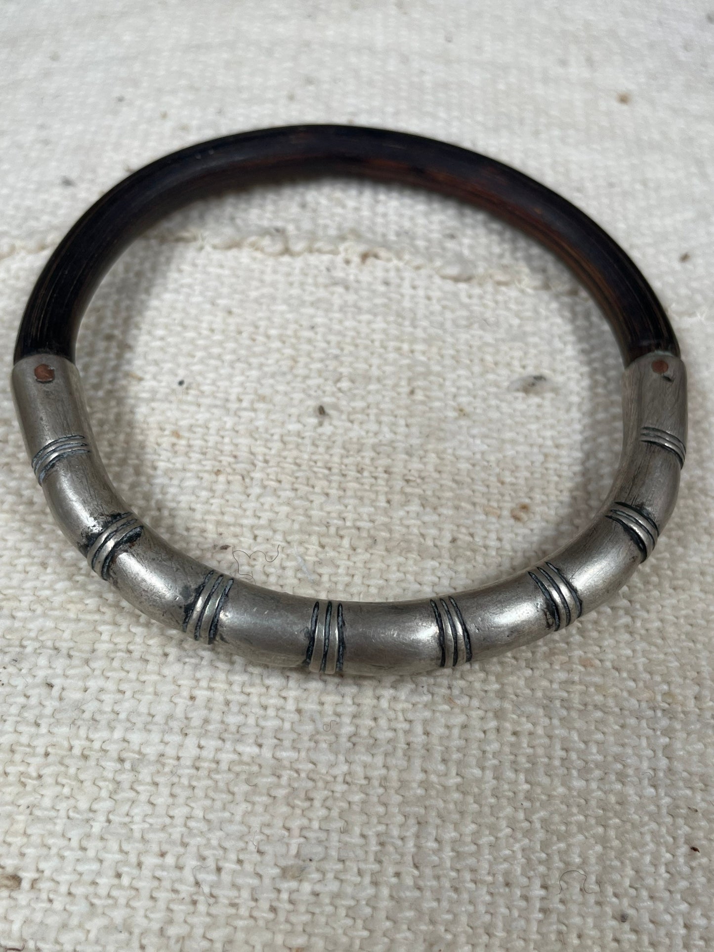 Vintage Chinese Silver and Bamboo Bangle