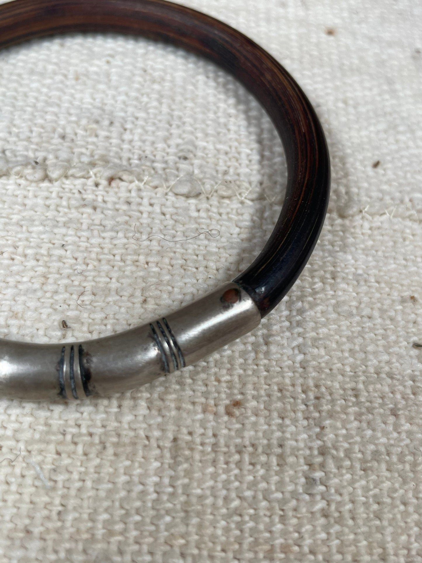 Vintage Chinese Silver and Bamboo Bangle