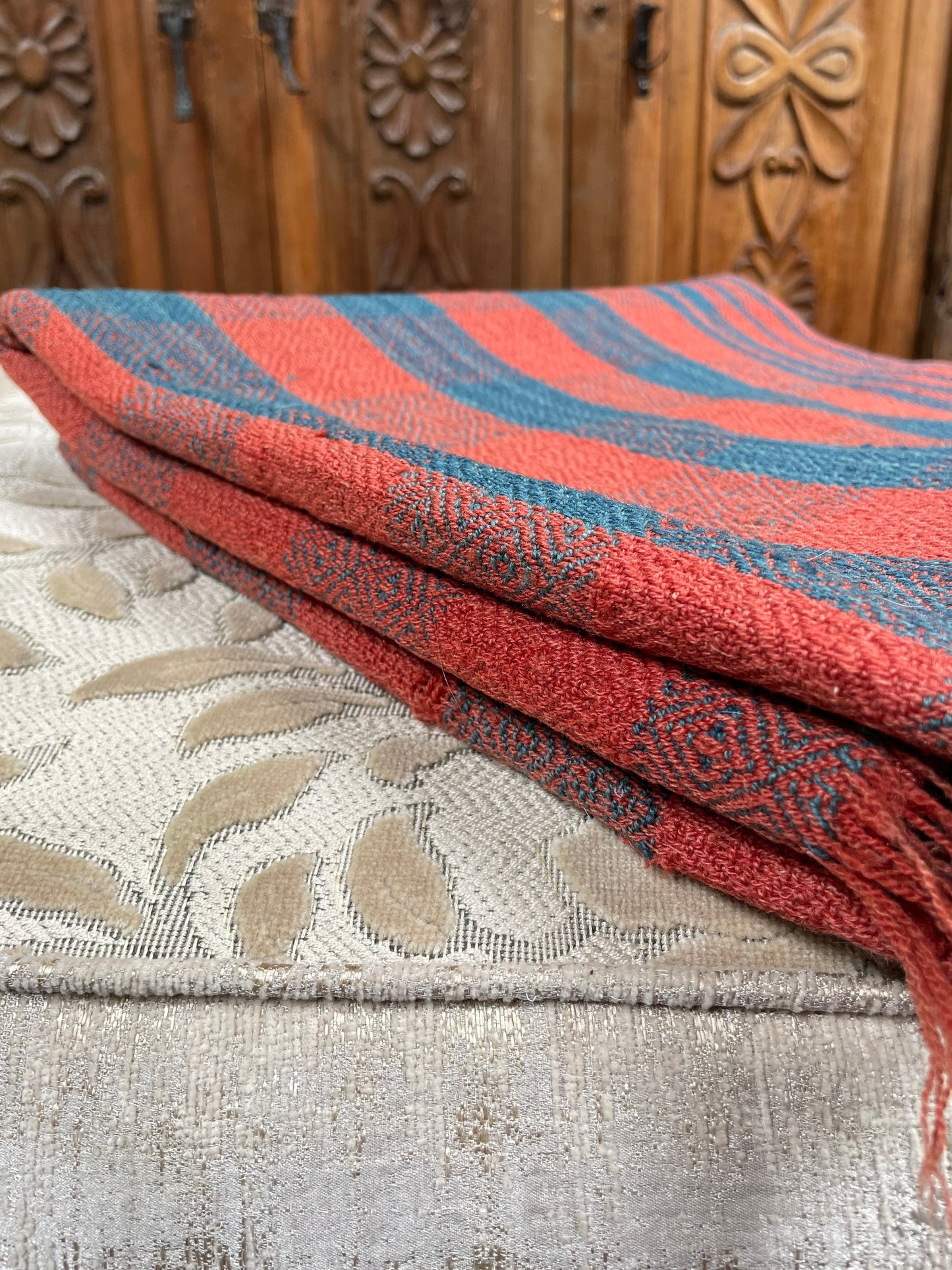 Vintage Americana Gingham Textile Throw