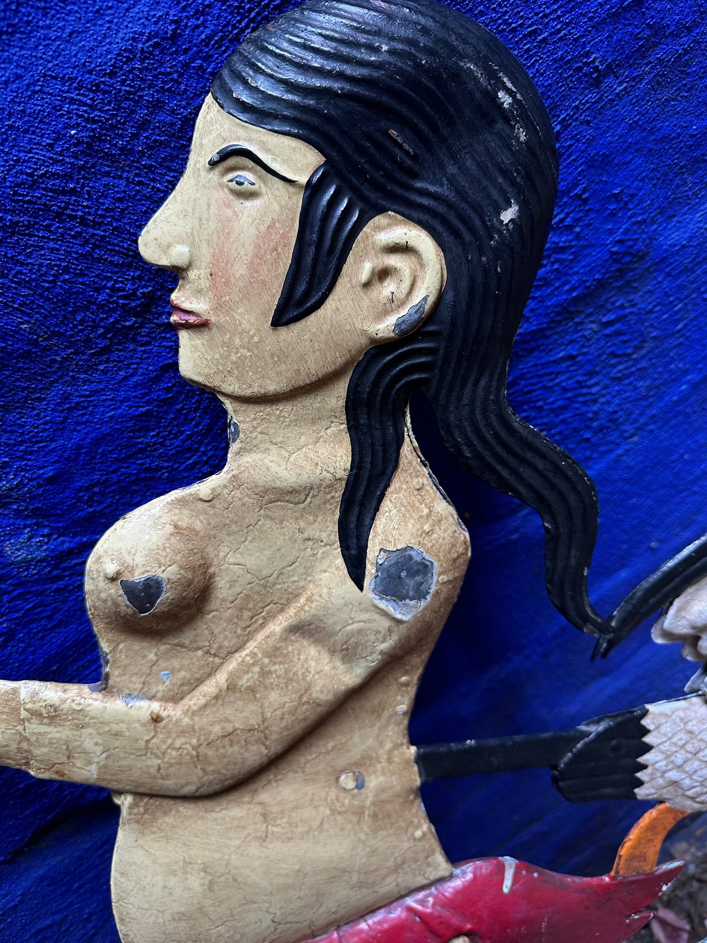 Vintage Old Metal Mermaid