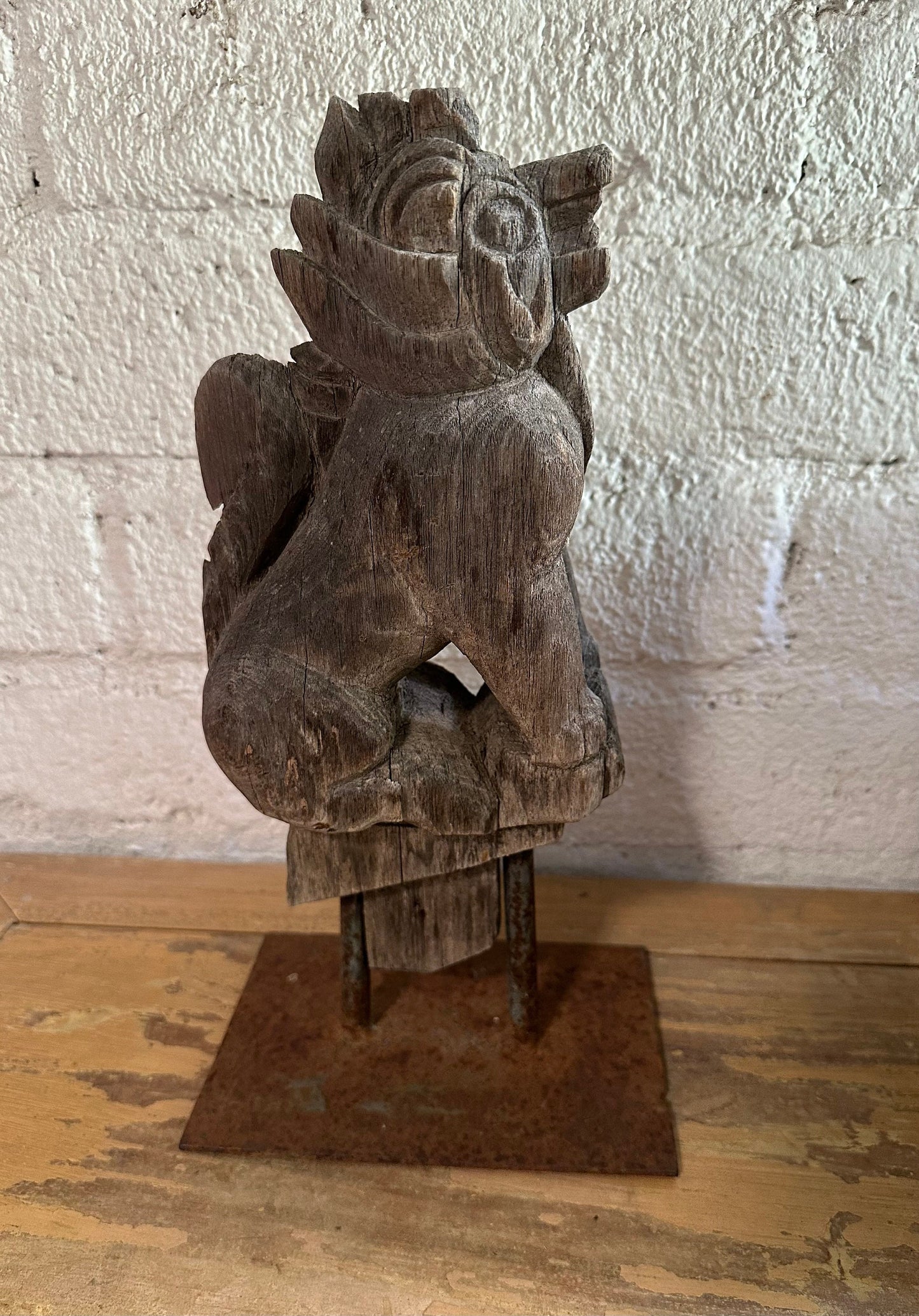 Antique Wood Asian Deity