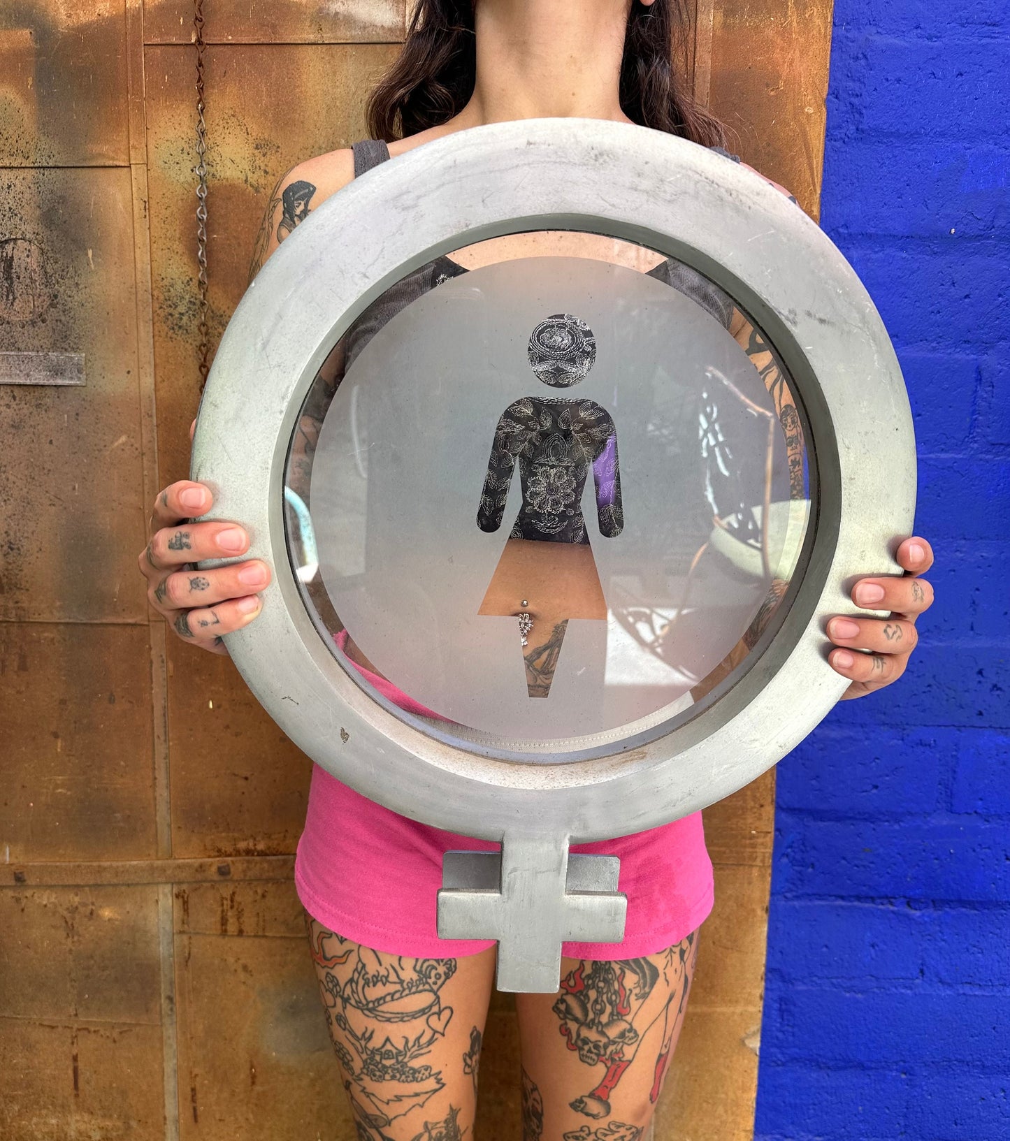 Vintage Woman Bathroom Signage