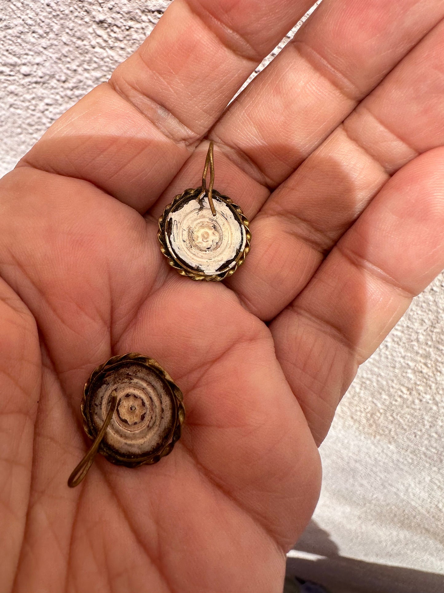 Victorian Glass and Foil Earrings