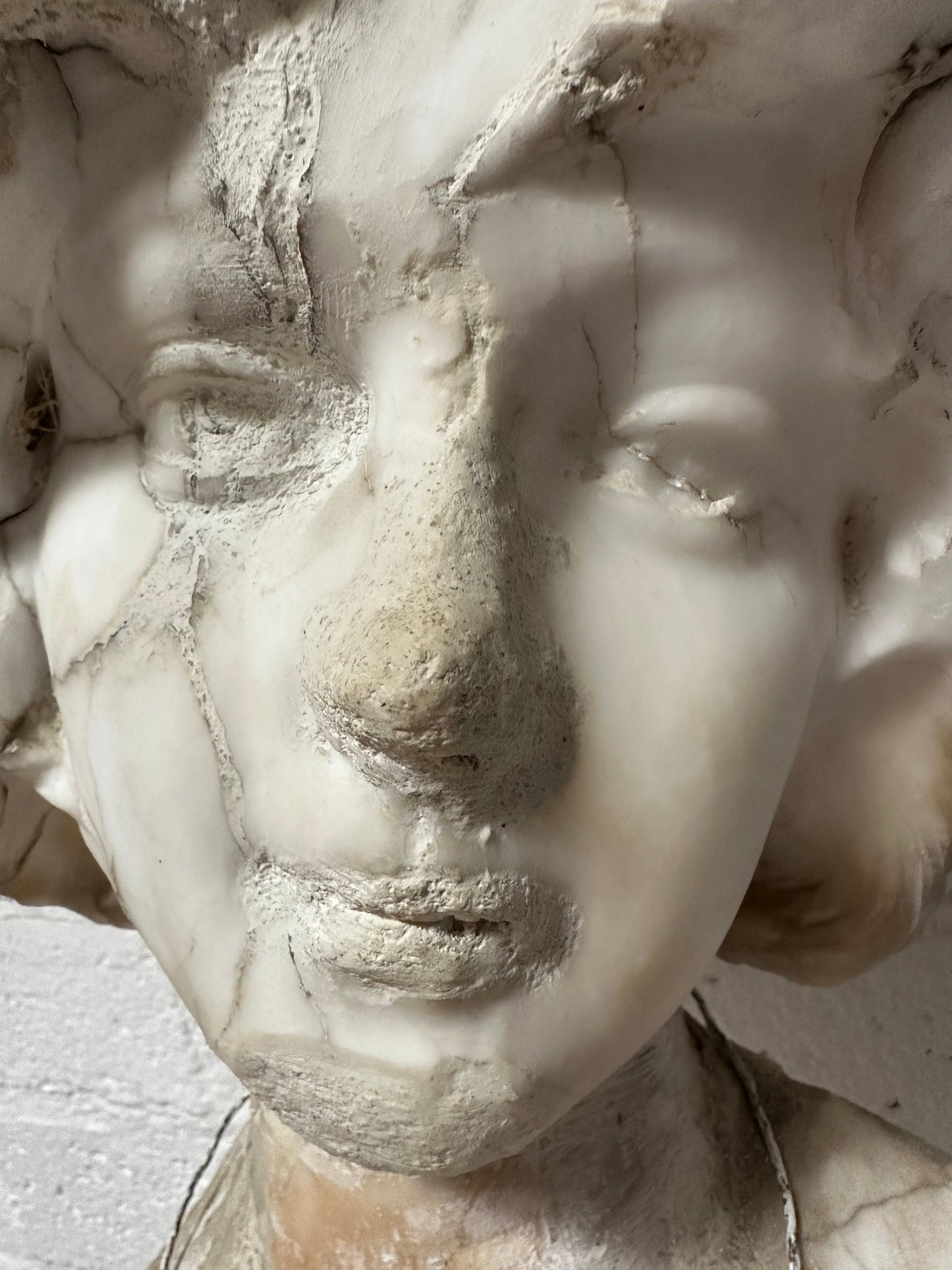 Marble And Cement Female Bust