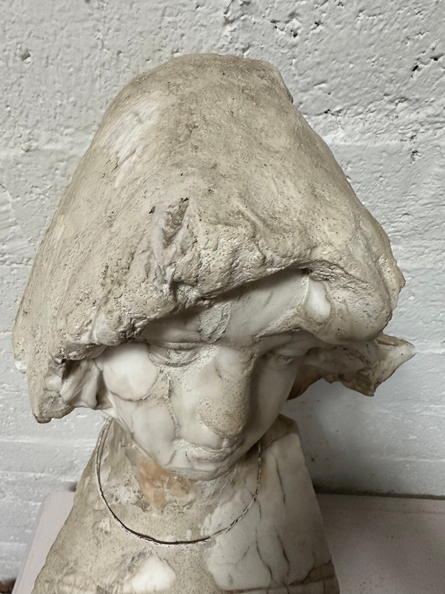 Marble And Cement Female Bust