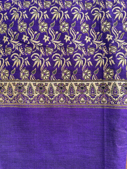 Purple and Gold Indian Textile or Shawl