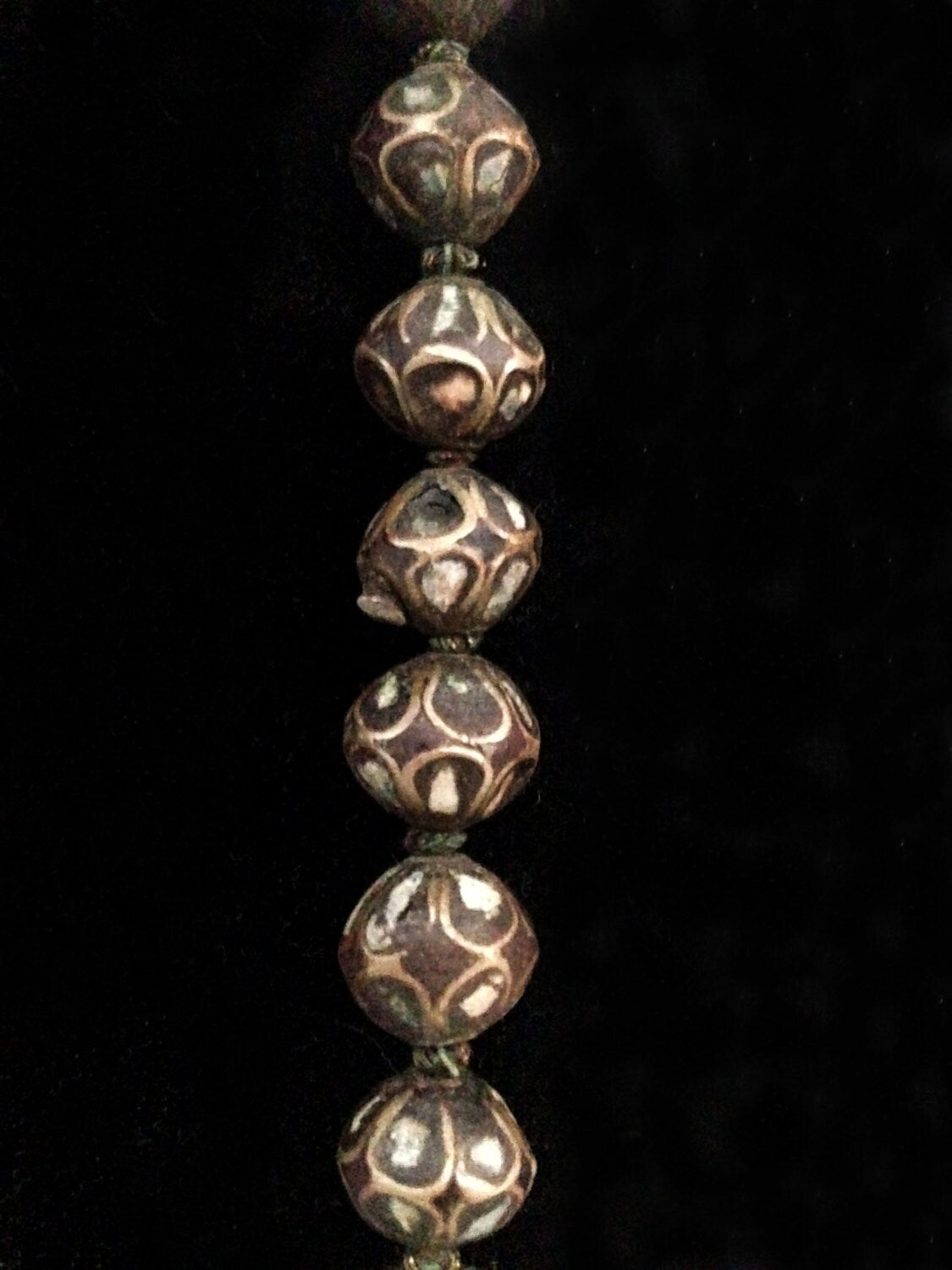 Ancient/Antique Tibetan Brass and Turquoise Beaded Necklace