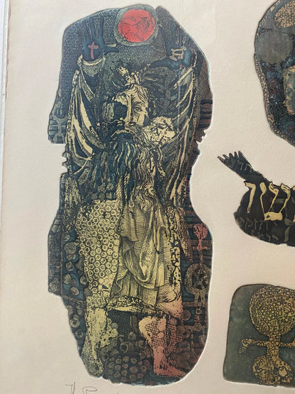The Prophecy II, Dick Swift, Signed Color Etching, Framed