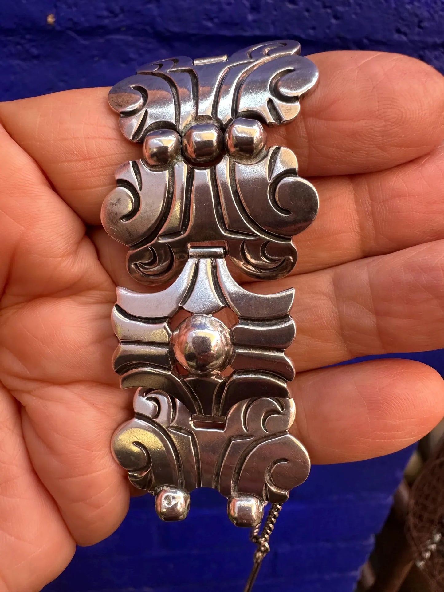 Vintage Mexican Hector Aguilar Sterling Silver Bracelet