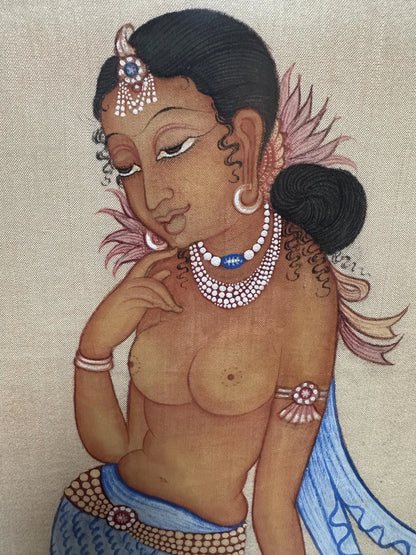 Indian Mother and Child Painting on Cloth