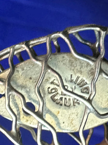 Vintage Sterling Silver Fish with Wiggly Tail In Silver Netting