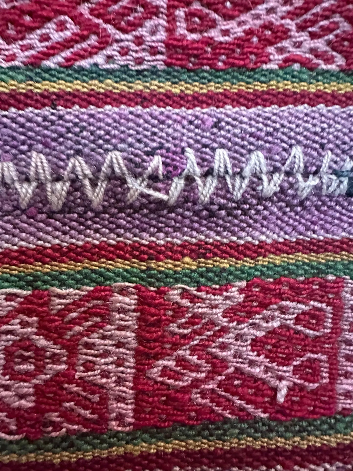 Vintage Peruvian Manta Wool Textile - Handwoven 1960s Andean Blanket