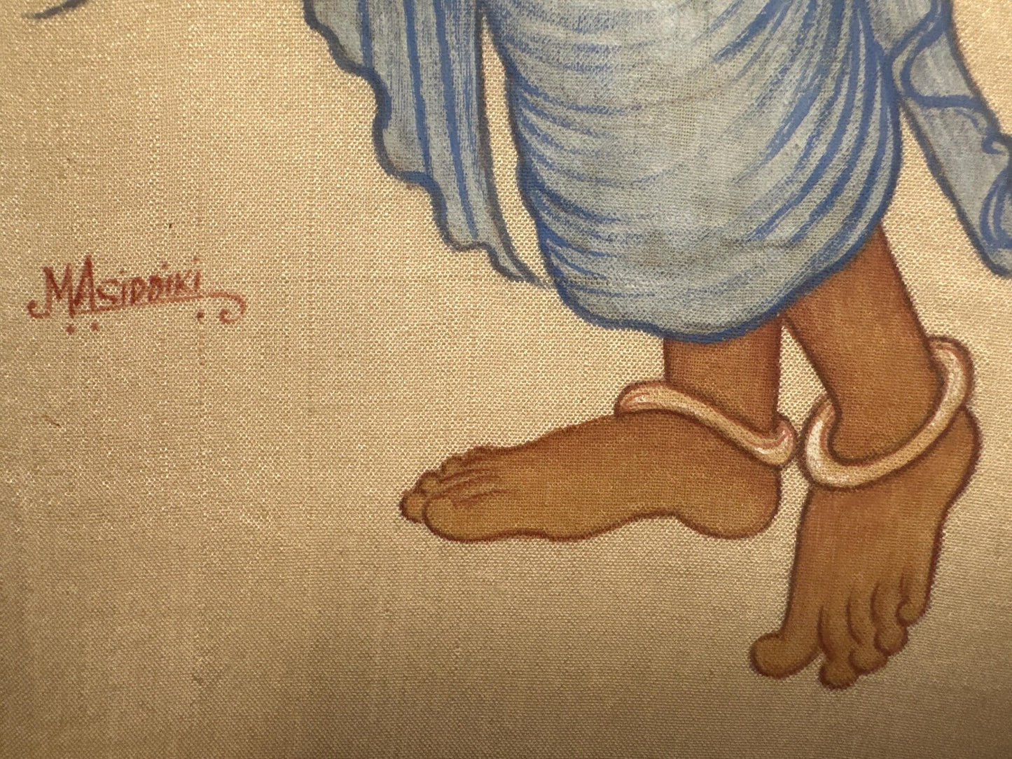 Indian Mother and Child Painting on Cloth