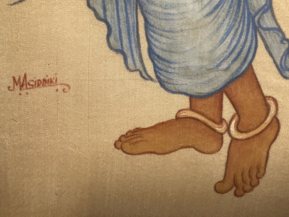 Indian Mother and Child Painting on Cloth