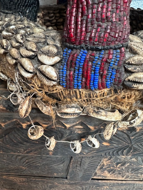 Antique Vintage Beaded Stool from Cameroon