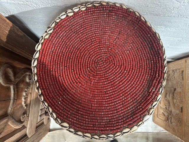 Antique Vintage Beaded Stool from Cameroon