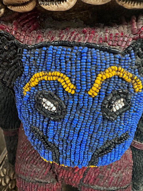 Antique Vintage Beaded Stool from Cameroon