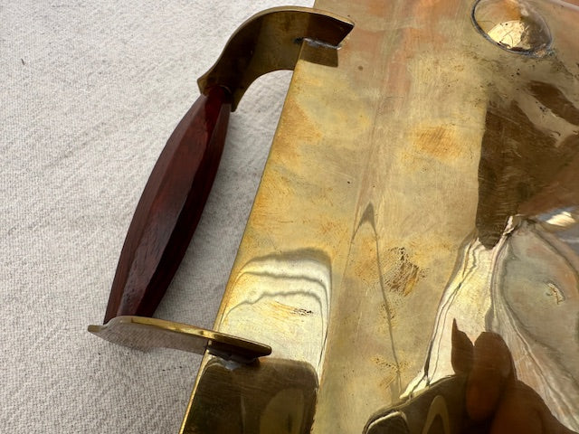 Art Deco Vintage Brass and Teak Coffee and Tea Set