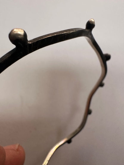 Handmade Oxidized Sterling Silver Geometric Bangles