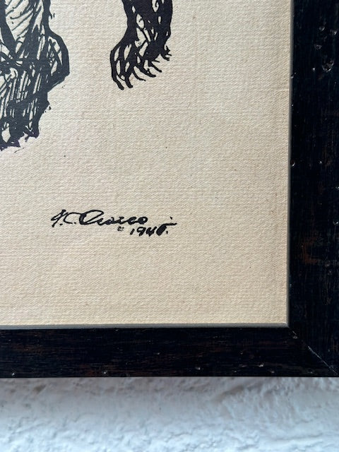 Vintage Mexican José Clemente Orozco Litho 1956
