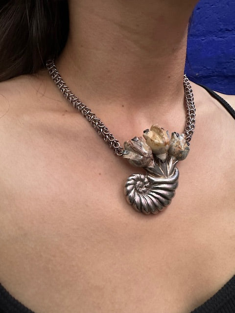 Vintage William Spratling Necklace Shell Theme Sterling Silver