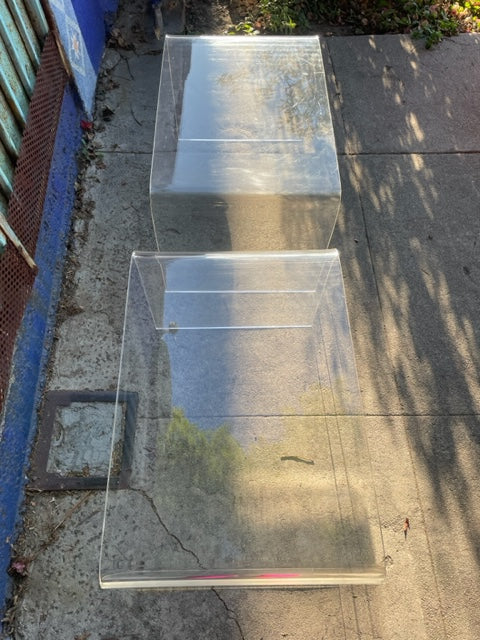 Vintage Clear Lucite End Table Set