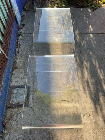 Vintage Clear Lucite End Table Set