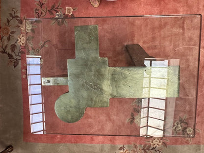 Modern Steel and Glass Sculptural Coffee Table