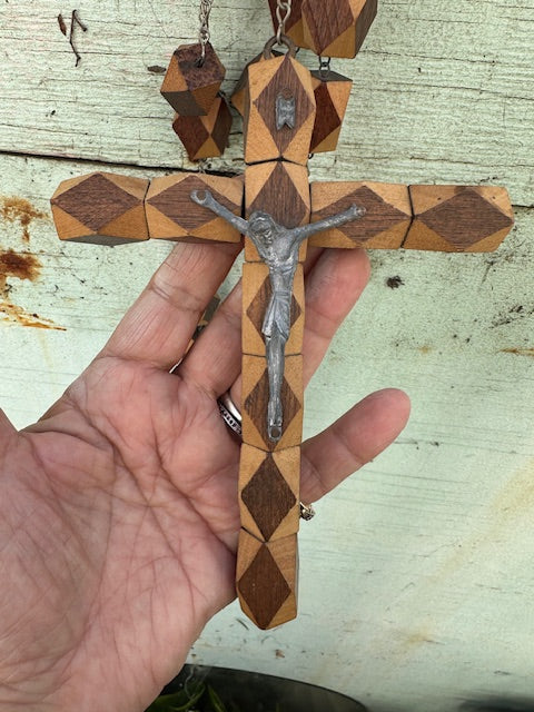 Vintage Large Wood Rosary