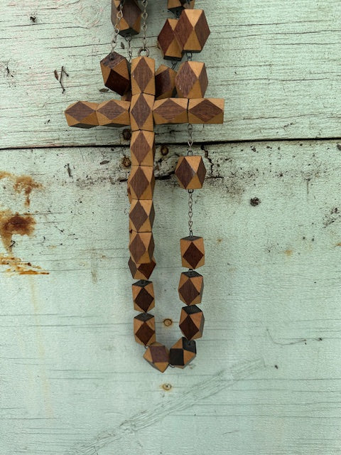 Vintage Large Wood Rosary