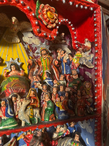 Vintage Ayacucho Retablo Handcrafted Peruvian Altarpiece Shrine