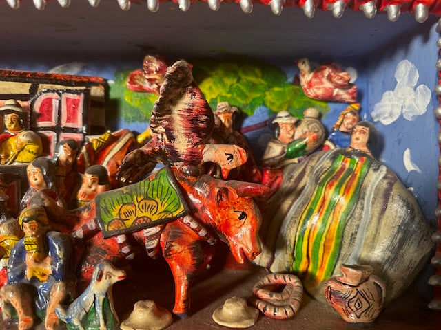 Vintage Ayacucho Retablo Handcrafted Peruvian Altarpiece Shrine