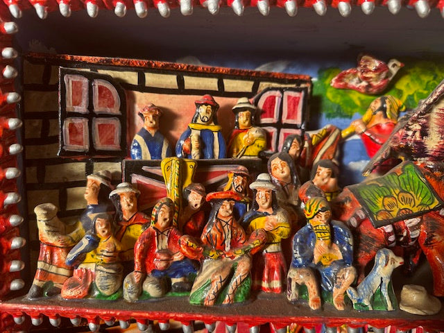 Vintage Ayacucho Retablo Handcrafted Peruvian Altarpiece Shrine