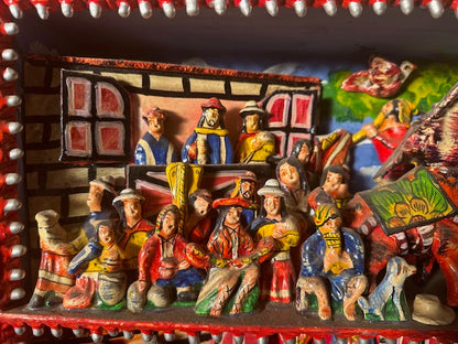 Vintage Ayacucho Retablo Handcrafted Peruvian Altarpiece Shrine