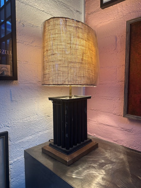 Vintage Accent Lamp with New Linen Shade
